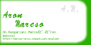 aron marcso business card